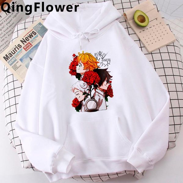 

men's hoodies & sweatshirts anime the promised neverland men ulzzang oversized graphic grunge hoody printed, Black
