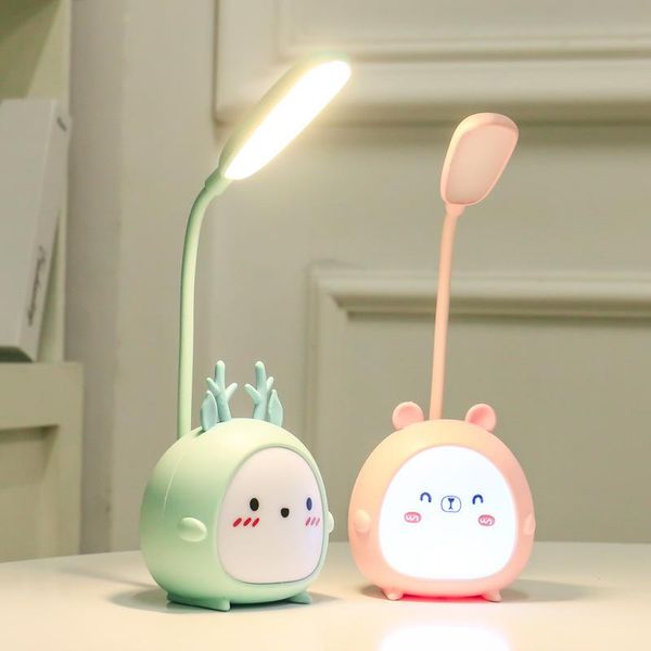 

table lamps led lamp usb rechargeable kids desk light three-speed dimming reading eye protection bedroom cartoons night lighting
