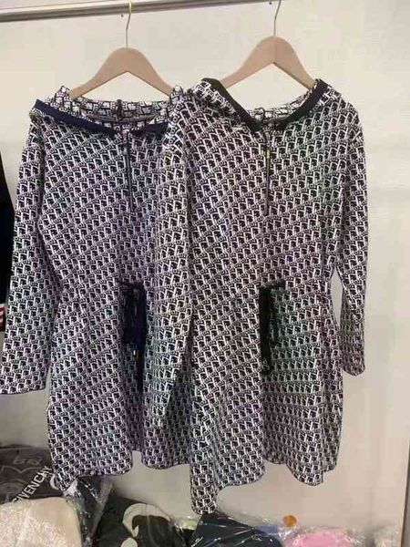 

2022 factory wholesale new spring and autumn old flower full letter jacquard hooded waist slim knit long sleeve dress women, Black;gray