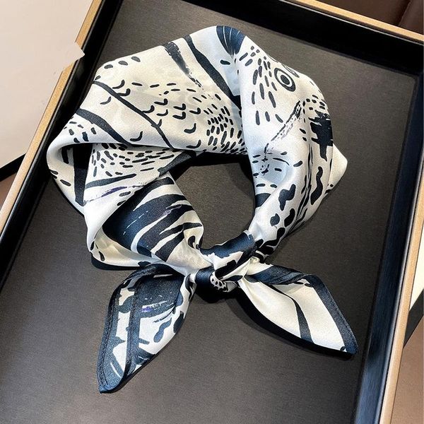 

scarves 53cm pure silk small square scarf hangzhou 100% mulberry versatile spring and winter foreign fashion, Blue;gray