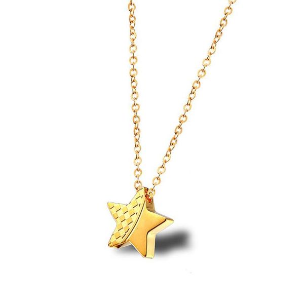 

chains stainless steel delicate minimalism gold star pendant necklace women jewelry gift for him with chain, Silver