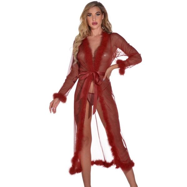 

women's sleepwear fashion women night dress lingerie front closure nightwear lace temptation underwear nightdress, Black;red