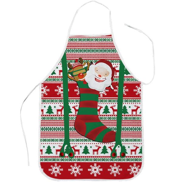

aprons cloocl kitchen apron merry christmas 3d print santa claus polyester for men women cooking baking home cleaning tools