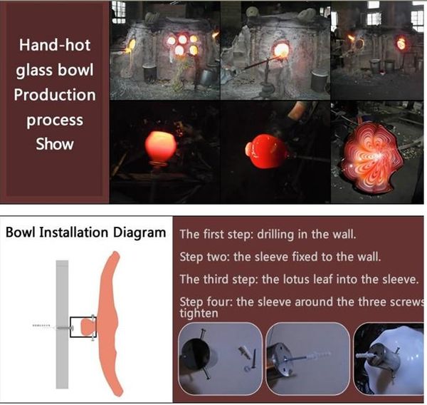 

wall lamp modern hand blown glass art decorative plates craft hanging