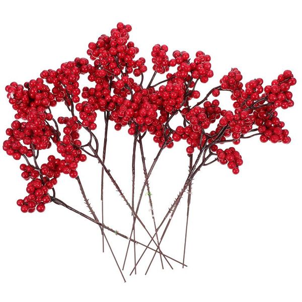 

decorative flowers & wreaths 10pcs lifelike xmas berry branch ornament diy flower arrangement