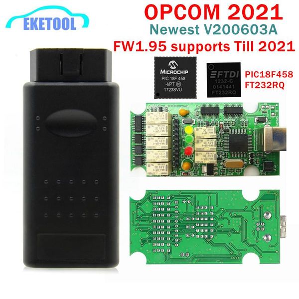 

code readers & scan tools est opcom 2021 v200603a for cars till firmware v1.95 real ftdi pic18f458 chip supports flash update can-bus t