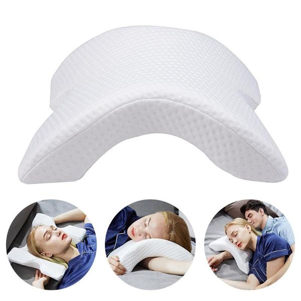 

pillow curved cervical for couples memory foam sleeping neck support cusion hollow design orthopedic body hand