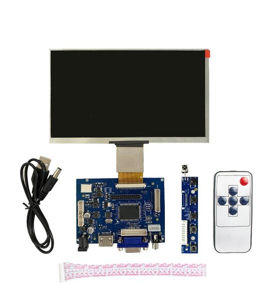 

monitors /vga/av control driver board + 7inch ips high-definition lcd display for android windows raspberry pi