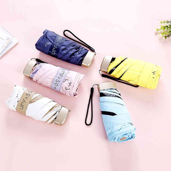 Ultraleichter kleiner Mini-Taschenschirm für Damen, faltbar, Sonnenschutz, UV-Regenschutz, doppelter Verwendungszweck, Taschen-Sonnenschirm 210320