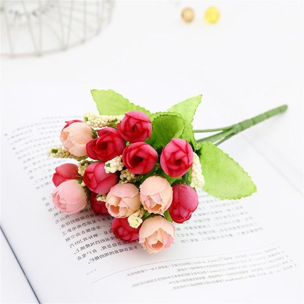 

decorative flowers & wreaths 15pcs head rose artificial flower bonsai real touch bouquet fake diy for wedding decoration home garen office d