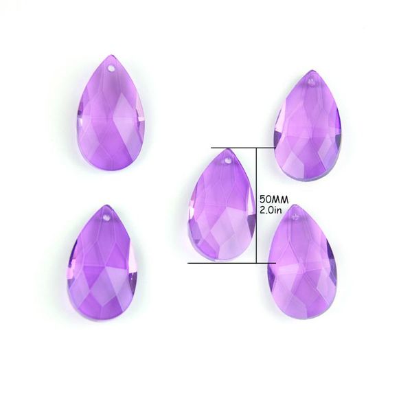

10pcs/ lot 50mm teardrop chandelier prisms candle crystal pendants glass beads