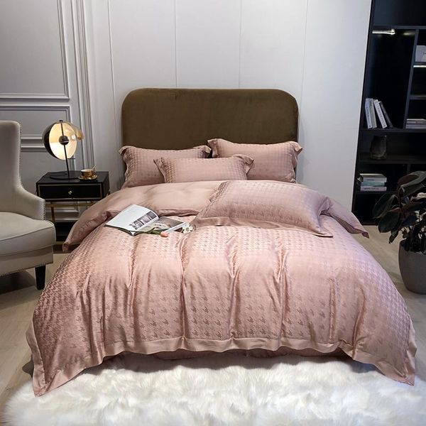 

bedding sets 2021 luxury jacquard tencel  size 4pcs bed sheet duvet cover