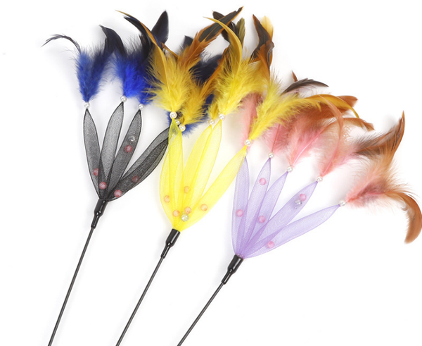 

cat toys usd 1.49/pc pet kitten palying teaser feather 20pcs/lot