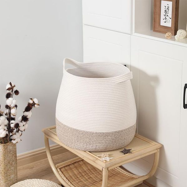 

storage baskets simple woven basket, cotton rope material, sundries clothing toy household daily necessities