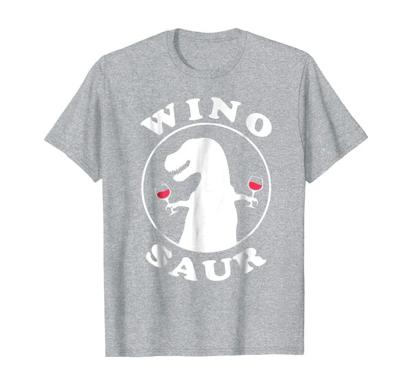 

funny wine lover wino-saur t-shirt, White;black