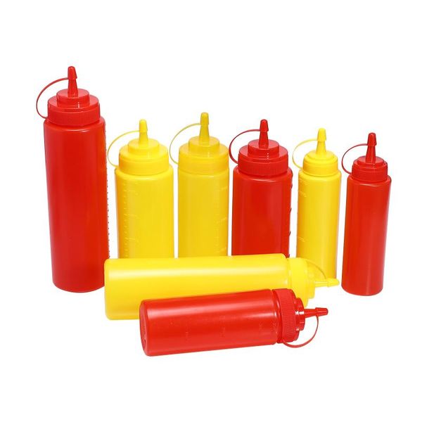 

storage bottles & jars 8pcs sauce kitchen squeeze tomato catchup dispenser