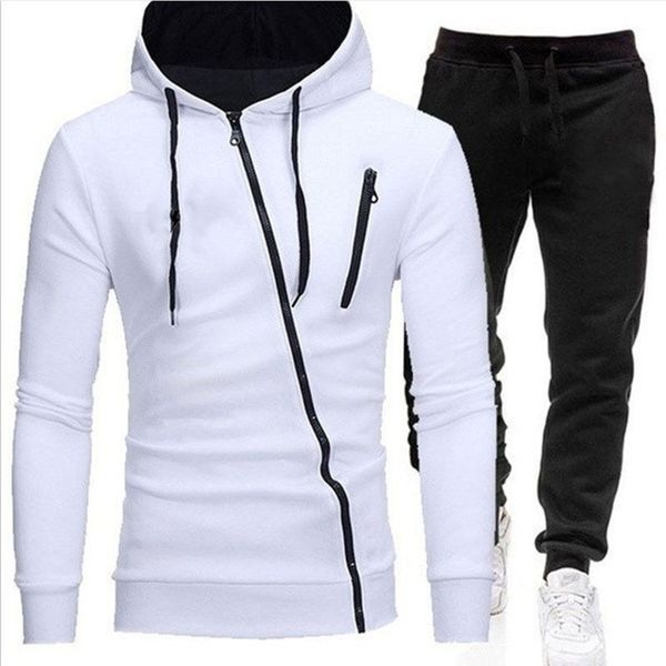 

spring 2-piece + pants sports sweater zipper hoodie men's clothing suit sportswear size -3xl, Gray