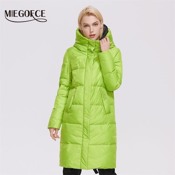 

miegofce winter sale women jacket long windproof parkas loose and comfortable outdoor warm coat d21848 211008, Black