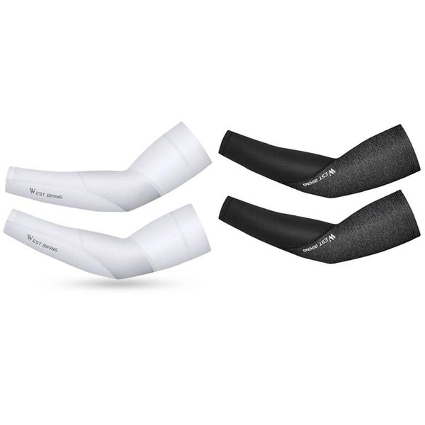 

elbow & knee pads 2pair west biking arm sleeves sun protective cover basketball pad fitness white xl black xxl, Black;gray