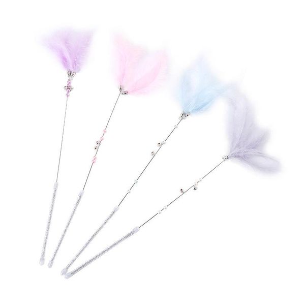

cat toys stick for interactive kitten feather tease wand household animals cats entertainment