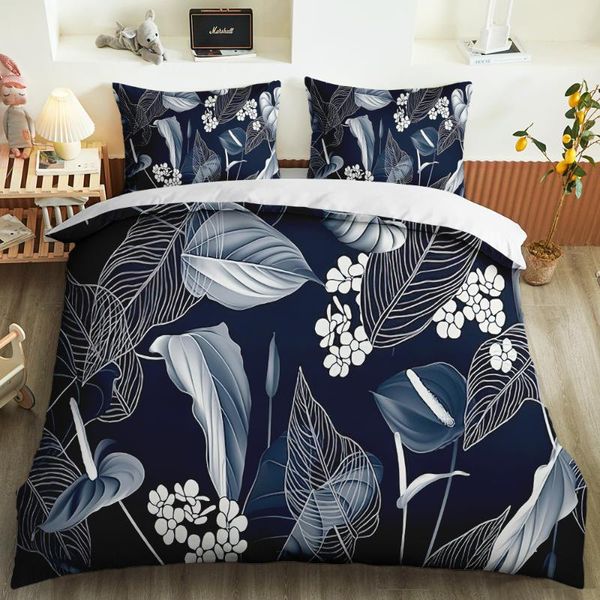 

bedding sets summer leaf flower sunshine cloud print duvet cover pillowcase sea beach 3d printed set girl bed decoration