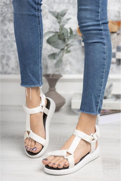 

sandals poly base white banded, Black