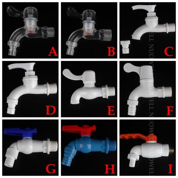 

watering equipments 2pcs 1/2"3/4" plastic water tap irrigation faucet male thread 16mm tube gardening hose fittings pipe