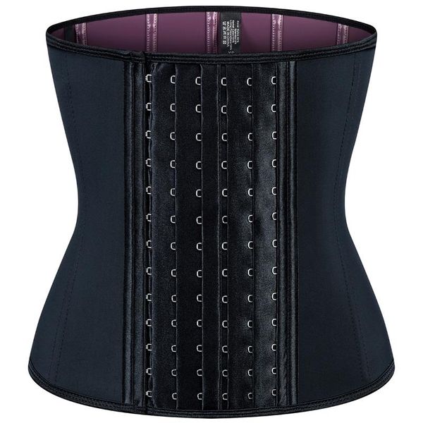 

waist support latex trainer body shaper corset thermo shapewear women modeling strap steel boned tummy reduction girdles colombian fajas, Black;gray