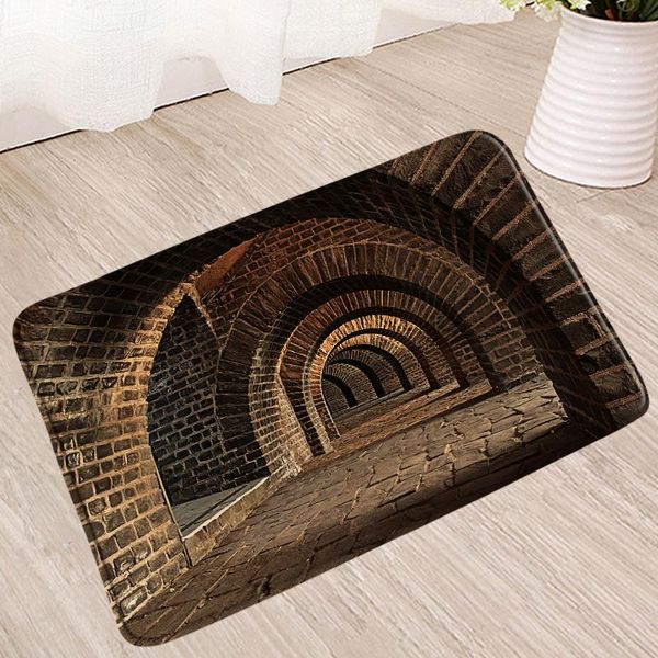 

bath mats retro arched door mat building landscape absorbent shower toilet kitchen carpet douche doormat bathroom rugs non-slip