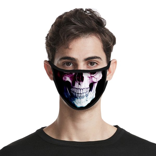 

cotton face mask for halloween skull custom washable dustproof cloth men and women