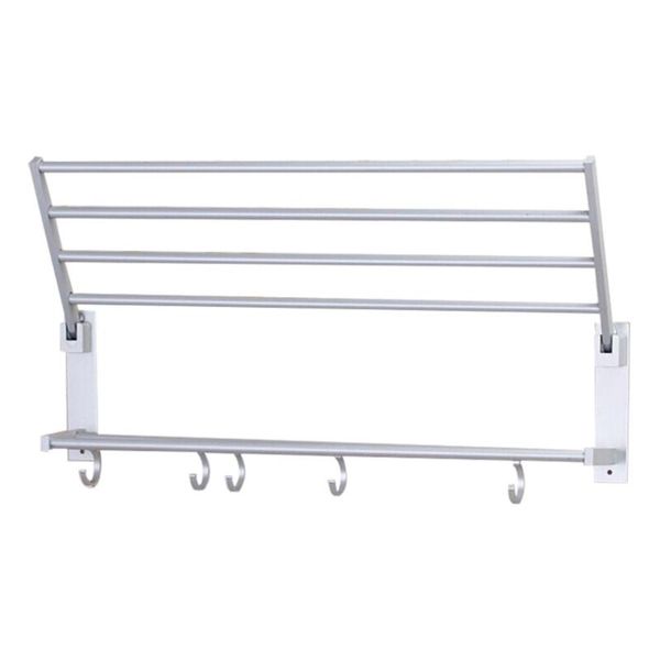 

1pc flexible folding space aluminum towel rack bathroom wall mounted holder for racks