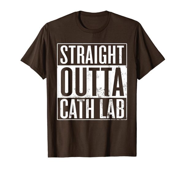 

straight outta cath lab, catheterization laboratory t-shirt, White;black