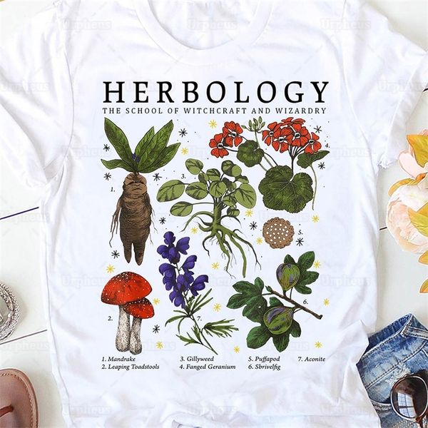 

herbology plants t shirt the school of witchcraft and wizardry novelty design cotton shirts 210320, White