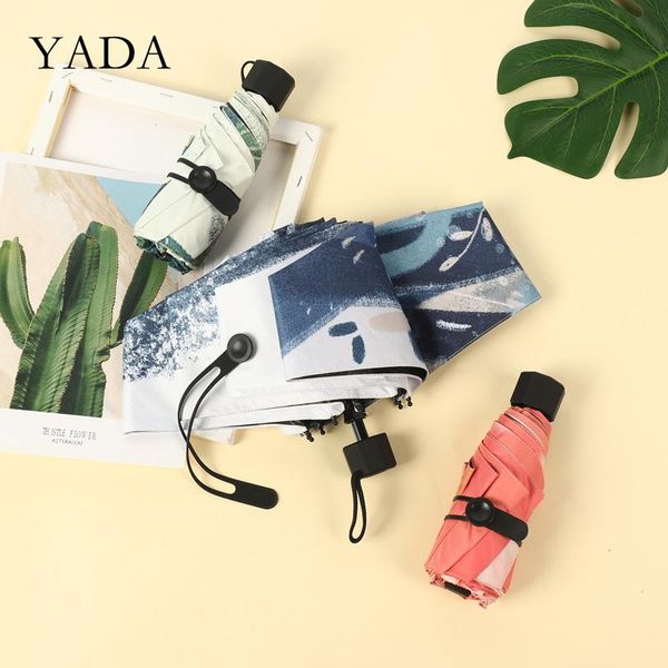 

umbrellas yada ins 8 bones light mini small umbrella five pocket folding for women girl uv cartoon anime fold yd200218