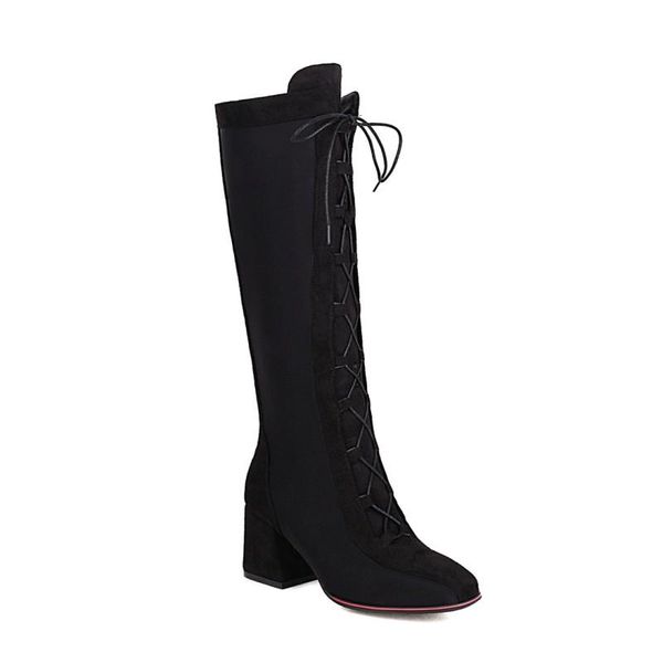 

boots big size simple thigh high knee over the women ladies boots shoes woman winter, Black