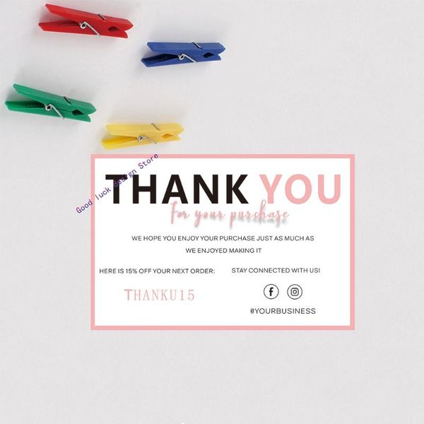 

custom modern thank you for your order cards template add logo etsy seller business package insert customers greeting