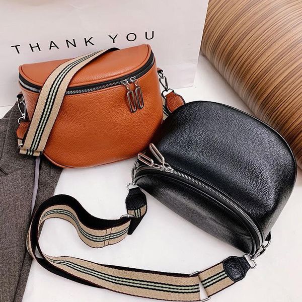 

cross body 2021 fashion women crossbody bag pu leather semicircle saddle bags soft shoulder for ladies handbags designer sac