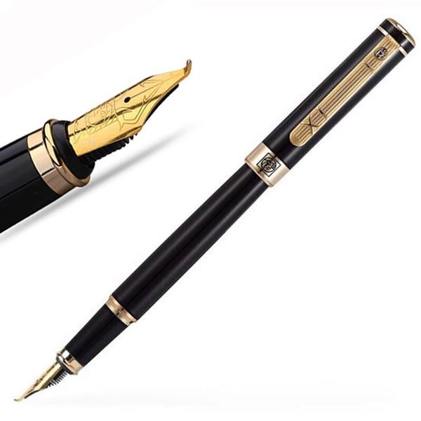 

picasso 902 gentleman series calligraphy bent nib classic fountain pen original box optional black with golden & silver trim pens