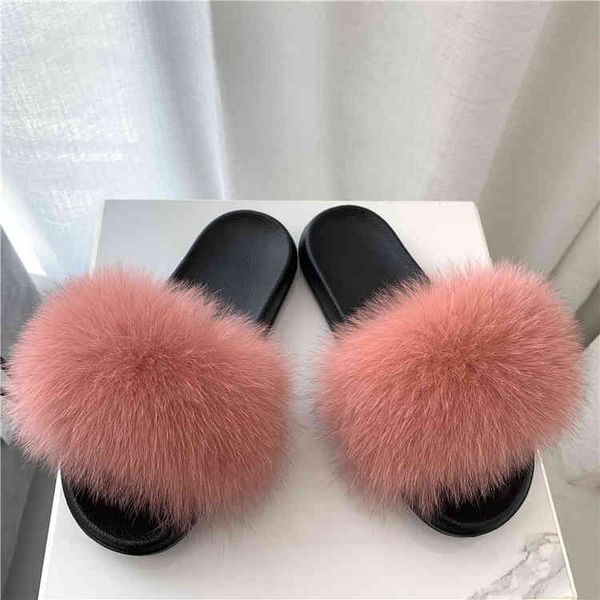 

fashion custom ladies soft fluffy luxury womens brand fur slippers, Black
