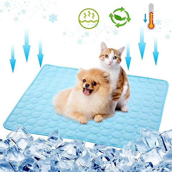 

kennels & pens cooling mat pet pad for dog cat car seat cushion summer ice silk bed