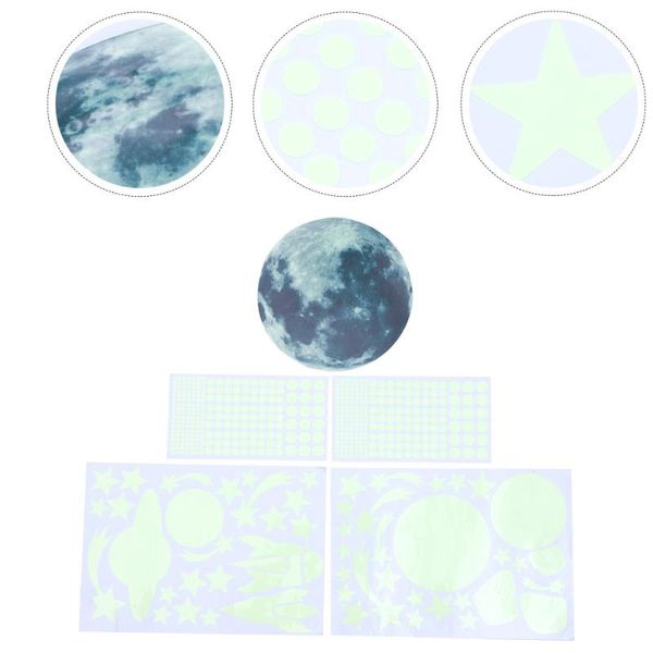 

wall clocks 1 set 20cm glowing star moon stickers luminous sticker creative