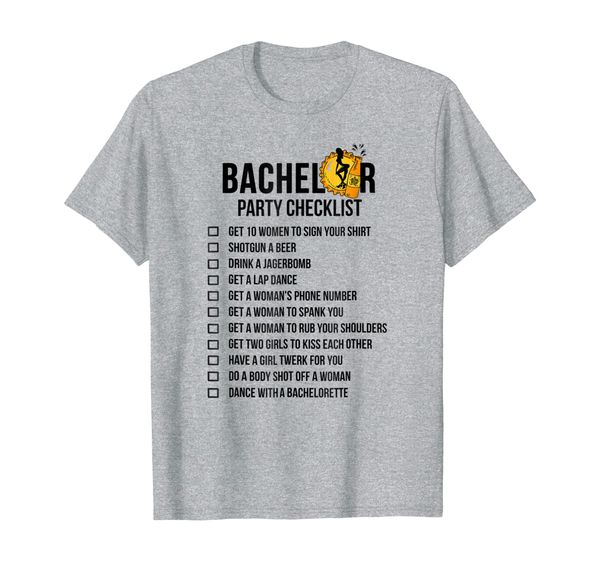 

bachelor party checklist shirt - getting married tee for men, White;black