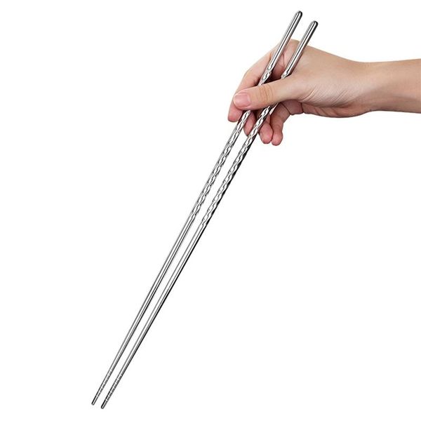 

chopsticks 1pair extra long 38.8cm pot cooking frying noodle stainless steel chinese sticks sushi hashi