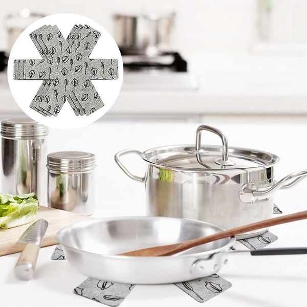 

mats & pads pan and pot protectors 3 pcs felt printed divider separate protect surfaces of your cookware to prevent scratching