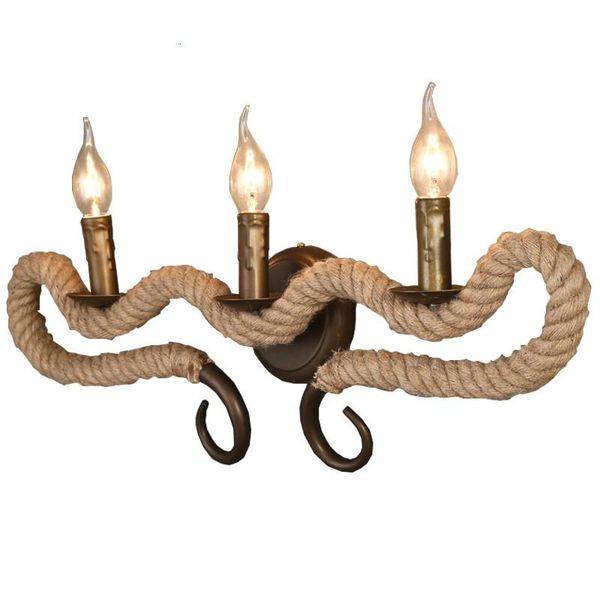 

wall lamp american style antique ancient rope restaurant bar creative personality coffee shop aisle iron