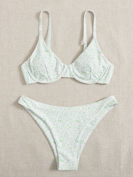 

ditsy floral underwire bikini swimsuit 96xv#, White;black