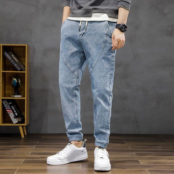 

men's jeans 2 colors available thin loose-fitting harlan 2021 summer classic style advanced stretch loose casual pants male, Blue