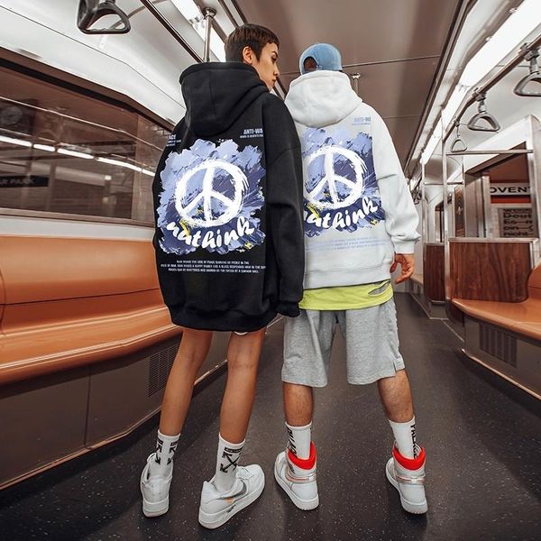 

men's hoodies & sweatshirts men oversized loose casual streetwear mens hooded sweatshirt designers couple black hoodie 2021 autumn