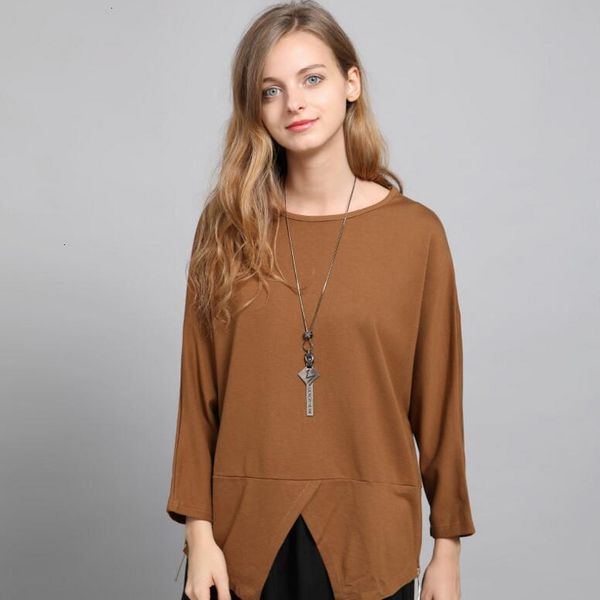 

women's hoodies & sweatshirts wholesale- europe and the united states autumn long-sleeved round neck sweater stitching split large size, Black