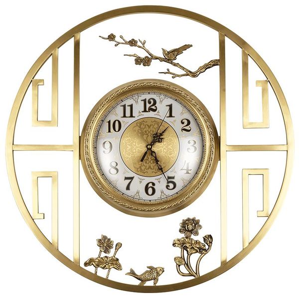

wall clocks copper luxury clock chinese style modern decorated living room horloge home decoration accessories 50wc